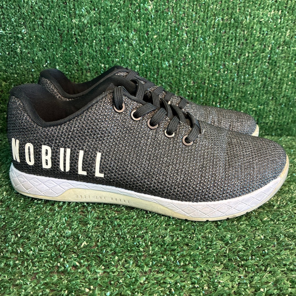 NOBULL SuperFabric Reflective Cross Trainer Shoes Grey Black Womens 7.5 (Mens 6)